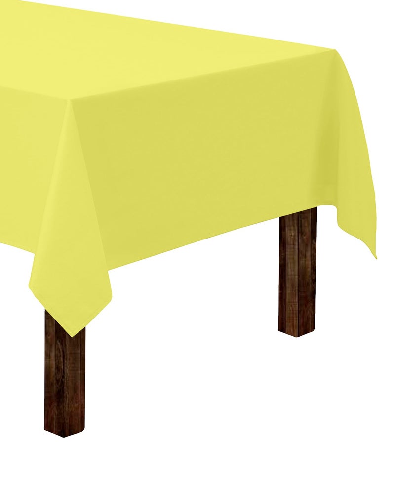 Gee Di Moda Rectangle Tablecloth - 60 x 84 Inch Yellow Table Cloth for 5 Foot Rectangle Tables - Heavy Duty Washable Fabric - for Holiday Party, Dinner, Weddings, Baby Shower & Events - Image 1